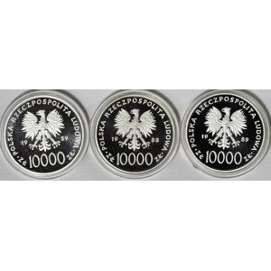 3 szt. 10.000 złotych 1988-1989, Jan Paweł II