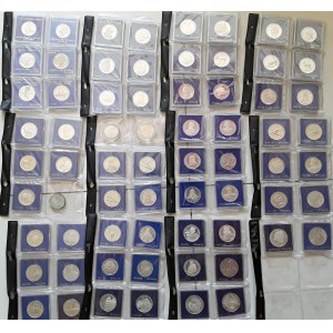 KPL 68 lustrzanek PRL, 50, 100, 200, 500 i 1000 zł, niebieskie pudełka