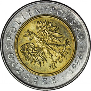 5 złotych 1996, skrętka o 45 stopni