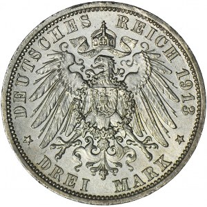 Niemcy, Prusy, Wilhelm II, 3 marki 1913, Berlin