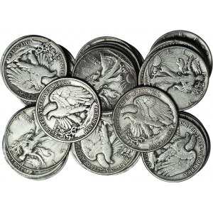 Stany Zjednoczone Ameryki (USA), Zestaw 80 monet srebrnych 1/2 dolara typu Walking Liberty