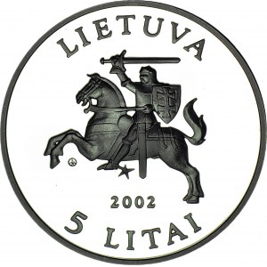 Litwa, 5 litów 2002, Przyroda litwy - Płomykówka, rzadka