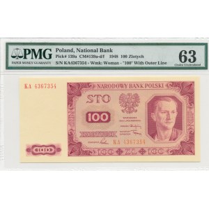 100 złotych 1947, ser. KA