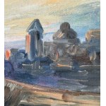 G. De Lise, Widok na przystań z łodzią na brzegu - G. De Lise