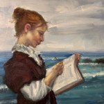 UNIDENTIFIED SIGNATURE, Woman Reading by the Seaside