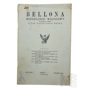 PSZnZ, Londyn - “Bellona : Miesięcznik Wojskowy Wydawany przez Sztab Naczelnego Wodza”, Zeszyt I, Styczeń 1941