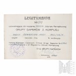 PSZnZ Odznaka Grupy Saperów 2 Korpusu z Legitymacją RZADKOŚĆ