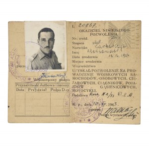 PSZnZ Driving License Polish Army in the East-Alexander Karbarczyk