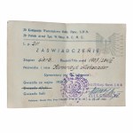 PSZnZ Zaświadczenie Prawa do Noszenia Brytyjskich Odznaczeń-Aleksander Karbarczyk