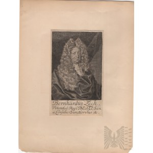 Élisabeth Sophie Chéron (1648-1711) (?) - Rycina Portret Bernhard Zech - Minister Augusta II Mocnego