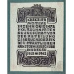 Kraków. Dwie strony tytułowe, drzeworyty, 1942 Krakauer Motive in zehn Holzschnitten ausgeführt von der Abteilung Gebrauchsgraphik der Staatlichen Kunstgewerbeschule in Krakau 1942-1943.