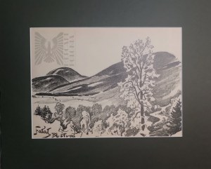 Julian FAŁAT (1853 - 1929), Skrzyczne widziane z Bystrej, 1928