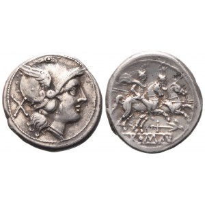Anonymous, Denarius, 211 BC; AR (4,64 g; 19 mm; 8 h)