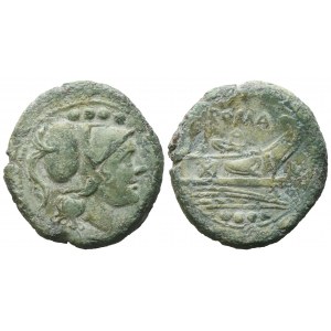 Anonymous, Triens, after 211 BC; Æ (10,1 g; 22,8 mm; 6 h)