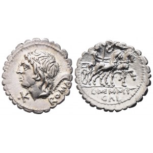 L. Memmius Galeria, Denarius serratus, 106 v. Chr.; AR (4 g; 19 mm; 9 h)