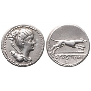 C. Postumius, Denarius, 74 BC; AR (4 g; 18,5 mm; 6 h)