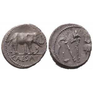 Giulio Cesare, Denario, aprile-agosto 49 a.C.; Denario AR (3,54 g; 17 mm; 4 h)