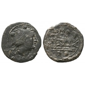 C. Aurunculeius, Sextans, c. 209 BC; Æ (2,87 g; 19 mm; 8 h)