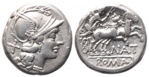 Pinarius Natta, Denarius, 155 BC; AR (3,89 g; 17 mm; 3 h)