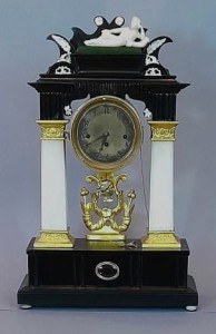 Portal clock with figure of the reclining Venus , France?, 19th century.