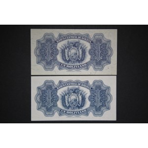 Bolivia Lot of 2 Notes 1928