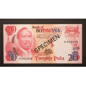 Botswana 20 Pula ND (1979) SPECIMEN