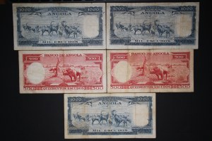 Angola Lot of 5 Notes 1970