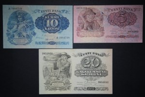 Estonia Lot of 3 Notes 1929-1937