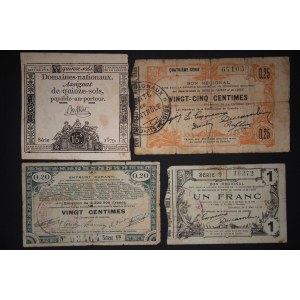 France Lot of 4 Notes 1793-1916