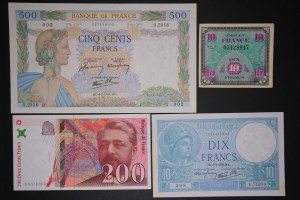 France Lot of 4 Notes 1939-1997