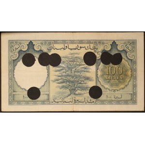 Lebanon 100 Livres 1952 Cancelled note