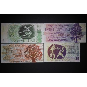 Lithuania Lot of 4 Notes 1991