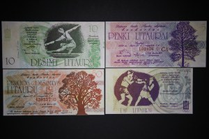 Lithuania Lot of 4 Notes 1991