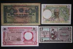 Middle East and Africa Lot of 4 Notes 1919-1938 ND (1965-1969)