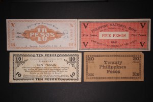 Philippines Lot of 4 Notes 1941-1944