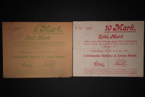 Poland Boguszow Lot of 2 Notes 1914