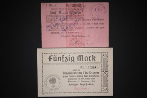 Poland Knurow Lot of 2 Notes 1914-1918
