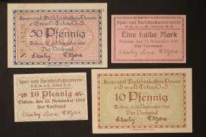 Poland Tychy Lot of 4 Notes 1917-1919