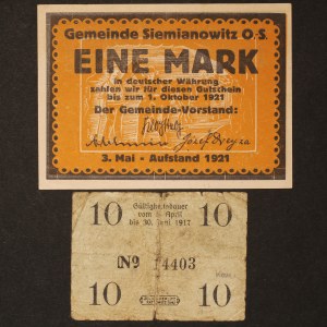 Poland Sieminowice Lot of 2 Notes 1917-1921