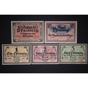 Poland Glogow Lot of 5 Notes 1918-1920