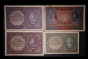 Poland Lot of 4 Notes 1919-1920