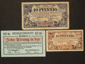Poland Zgorzelec Lot of 3 Notes 1919-1920