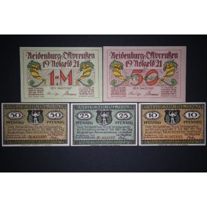 Poland Nidzica Lot of 5 Notes 1920-1921