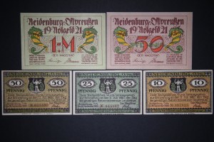 Poland Nidzica Lot of 5 Notes 1920-1921