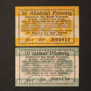Poland Nowy Staw Gdansk Lot of 2 Notes 1920