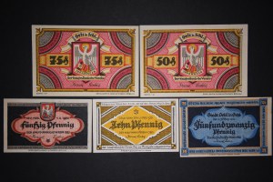 Poland Olesnica Lot of 5 Notes ND-1921