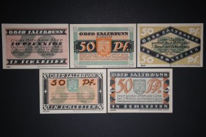 Poland Szczawno Zdroj Lot of 5 Notes 1921