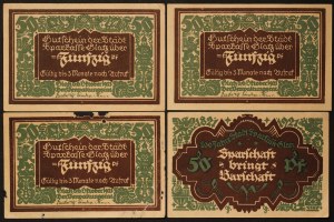 Poland Klodzko Lot of 4 Notes 1921