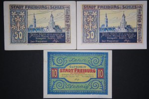 Poland Swiebodzice Lot of 3 Notes 1921