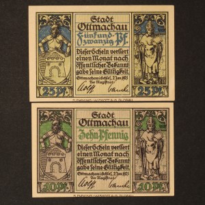 Poland Otmuchow Lot of 2 Notes 1921